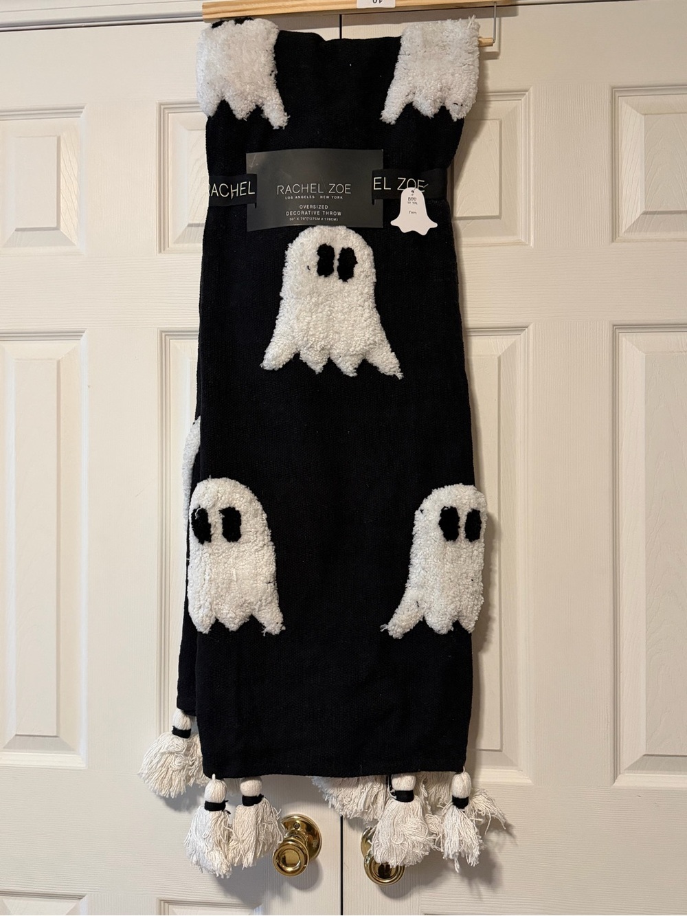 Rachel Zoe Black & White Ghost Decorative Throw